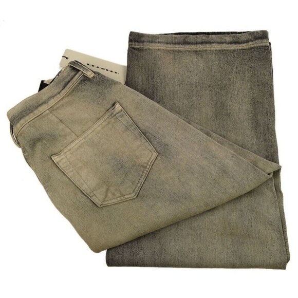 DRKSHDW RICK OWENS Mineral Pearl GETH Distressed Wide Leg Jeans 32 Italy NWT - Picture 1 of 3